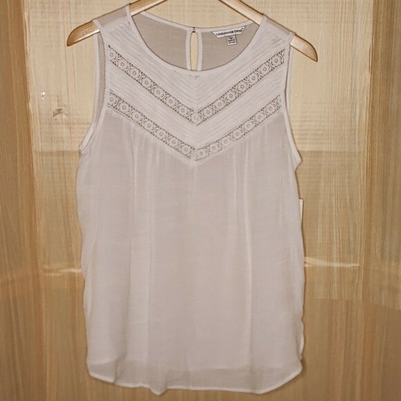 Fundamental Things New White Gauzy Flowy Sleeveless Top Medium - Picture 1 of 7